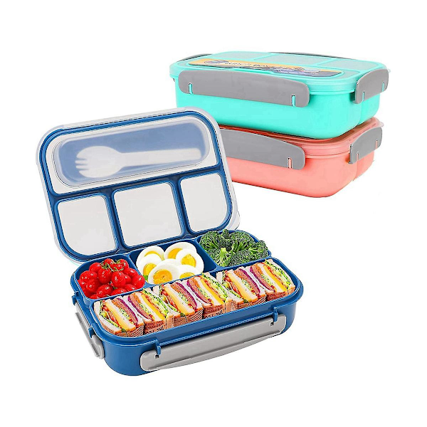 Bento Box Lunch Box Barn för barn, 1300 ml 4 fack Lunch Box Behållare, läckagesäker, / diskmaskin / frys