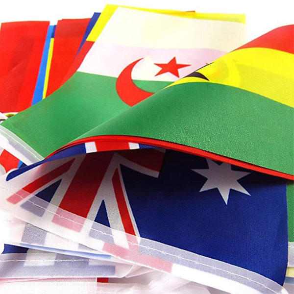 100 Land String Flagg Internasjonalt Vimpel Vimpel Banner Dekorasjon