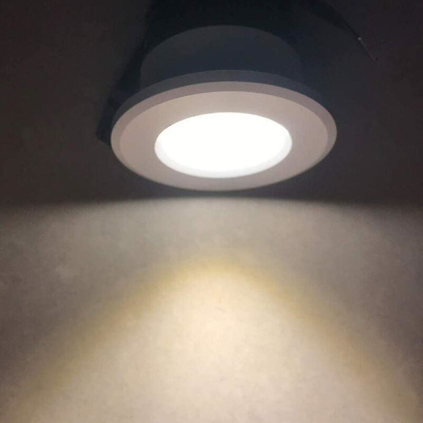 Sæt med 4 mini indbyggede LED-spotlights 3w varm hvid, mini LED-spotlight til butiksvindue, nummerpladelys inkl. separat transformer [energiklasse A