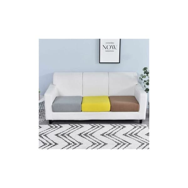 Överdrag för soffkudde, kuddfodral, halkfritt elastiskt sätesöverdrag, möbelöverdrag, bredd 65-90 cm, längd 95-135 cm (mörkgrå, 2-sits)