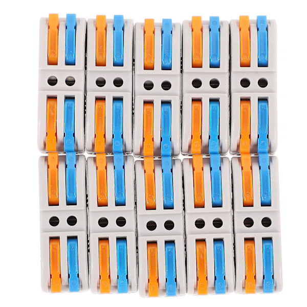 10-delt stikblok elektrisk 2 ind 2 ud hurtigforbindelsessplitterværktøj (3,9X1,4 cm, som vist)