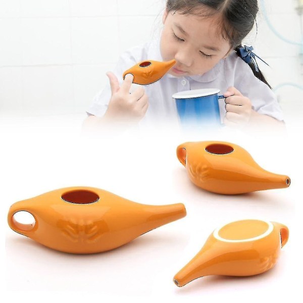 Keramisk Neti Pot Nose Washing Kit Bekväm pippott för sinusrinitallergi
