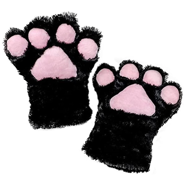 1 Pari Eläin Kissa Susi Koira Kettu Tassut Kynnet Käsineet Pukutarvikkeet, musta (tyyli 1, musta)