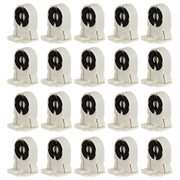 20 T8/g13 lysrörslamphållare värmebeständiga lamphållare för hemmakontor sovrumslamprörshållare (vit) (3,6X2,8X2,2cm, vit)