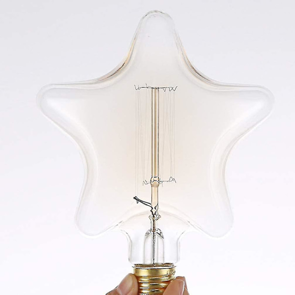Edison-lampe Retro glødepære E27 i stjerneform (2700k varmt hvitt) Hy