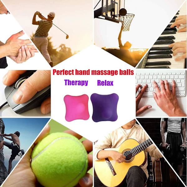Handmassageövningsterapikulor - Djupvävnad Triggerpunkt Självmassage Rehab Reflexologikulor Artrit Smärtlindring Träning för Händer Handflata Rygg Fo