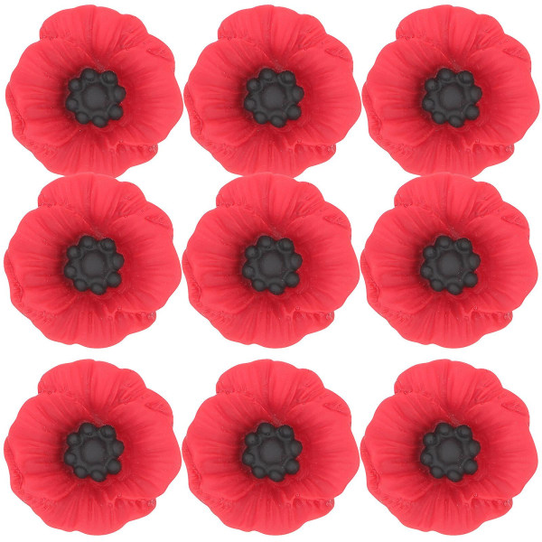 10-Pack harpiks blomsternåler Veterans Day Pins Brosje Memorial Day Flower Lapel Pins (2,5X2,5cm, som vist på bildet)
