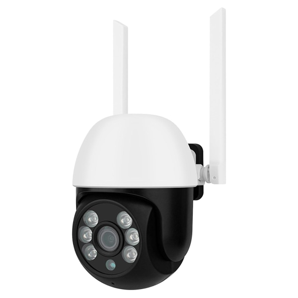 Säkerhetskamera Utomhus WiFi Utomhus Säkerhetskameror 360 View 3MP Med rörelsedetektering och 2-vägsljud Fullfärg Night Vision（Svart）
