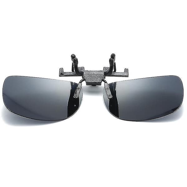 Polariserade solglasögon för män med UV-skydd och fällbart clip-on (svart grå)