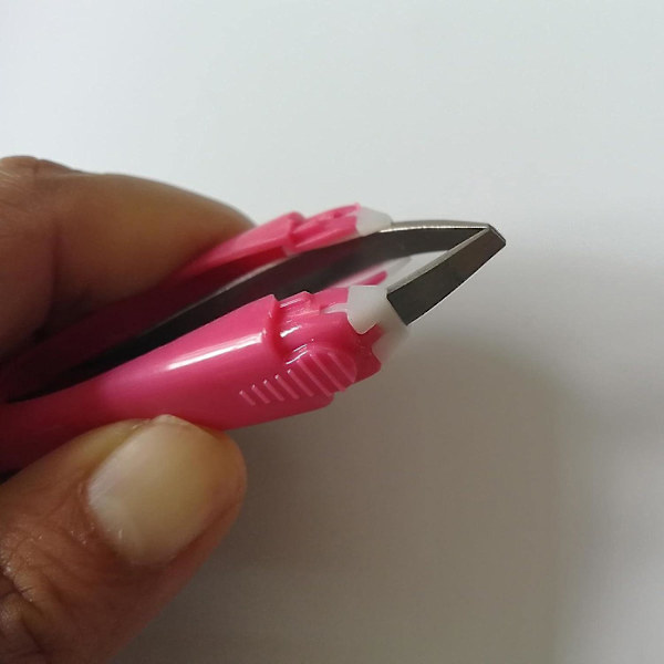 Skrå øjenbrynspincet, bærbar, automatisk, indtrækkelig, trimning, øjenbrynsklipper, øjenbrynsfjernerklip til begyndere, salon, pink