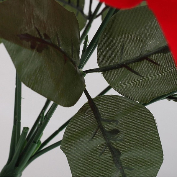 Dekorationer Konstgjorda Krukväxter Julstjärna Plastprydnader 7 Huvuden Falsk Blomma