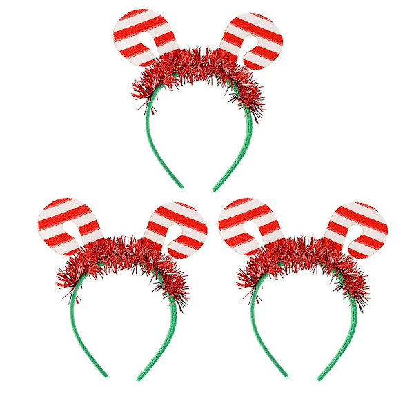3 st julsockerrör pannband söta barn huvudbonader fest hår accessoarer (22x19,5 cm)