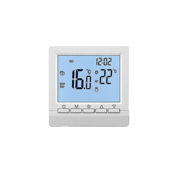 Digitaalinen Wifi-termostaatti, ohjelmoitava säädettävä langallinen akkumalli LCD-näytöllä, sininen