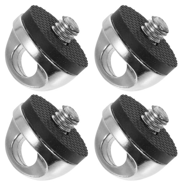 4-pack kamerarem skruvhållare 1/4 tum snabbkoppling remfäste skruv (2,5 x 2,5 cm, silver)