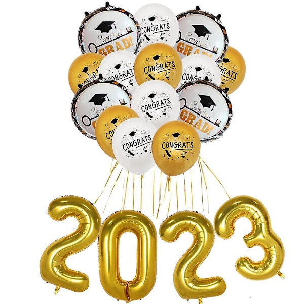 Ballongkit för examensfest, folieballongkit - examensfestbakgrund (Platinum Mixed) för examensfirande och festdekoration