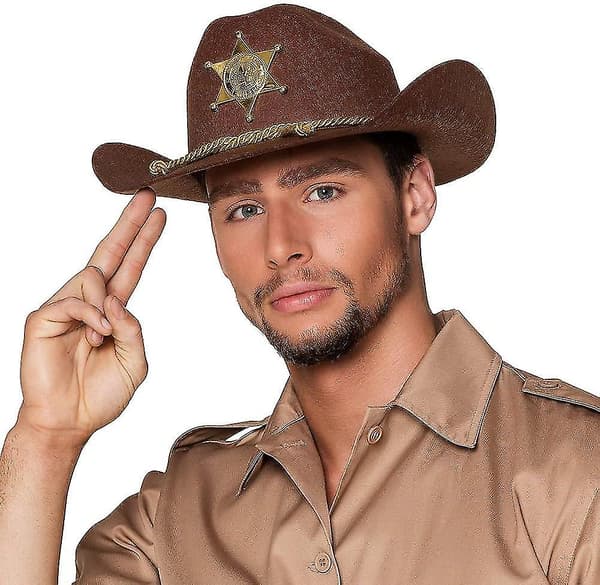 Sheriffhatt: Herr, One Size, Brun Färg