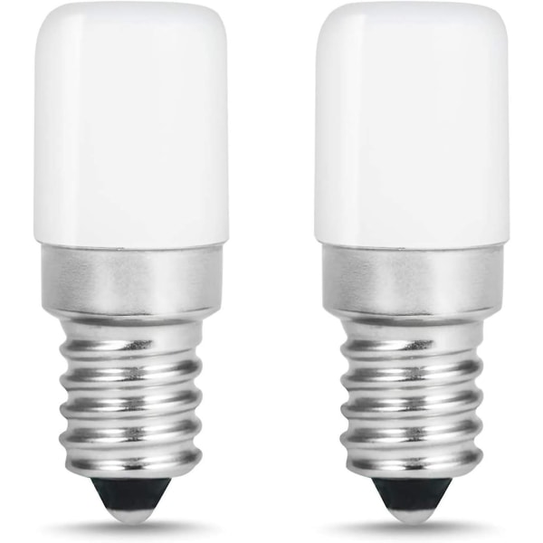 2 kpl E14-lamppua 85-265v 2w LED-lamppu jääkaappiin - Teho vastaa 15 watin lamppua, viileä valkoinen - 6500k