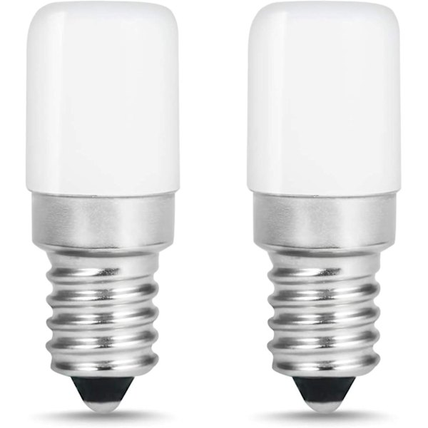 2-pack E14-lampa 85-265v 2w LED-lampa för kylskåp - motsvarande en 15-wattslampa, kallvitt - 6500k