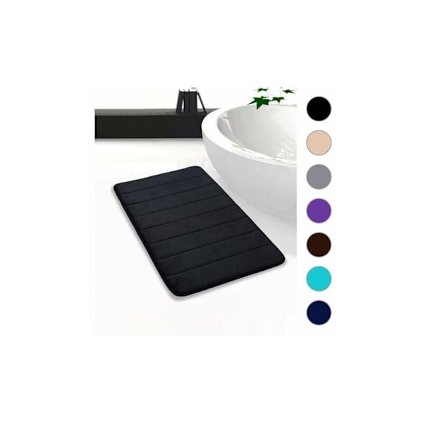 40cm 60cm Minnesskum Badrumsmatta Absorberande halkfri Badmatta Vatten Badmatta-Svart