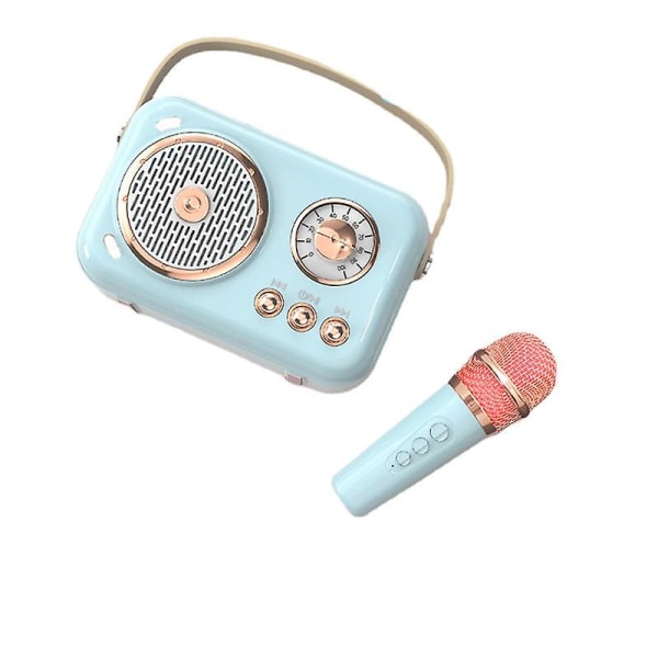 Utomhus bärbar mini bluetooth-högtalare hemma karaoke sång ljudmikrofon karaoke
