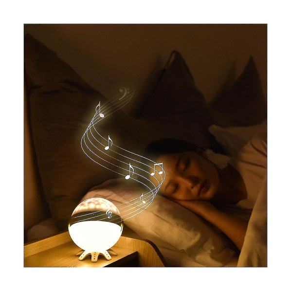 Natlampe Projektor Stjernehimmel Soveværelse Dekoration Bluetooth Roterende Musik Børns Natlys Børns Gave