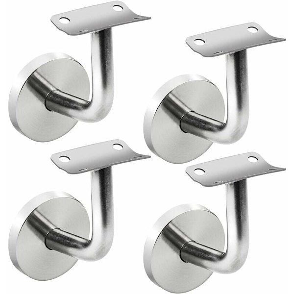 4 st rostfria handledarfästen för handledare trappväggfäste fästen fixering stång silver