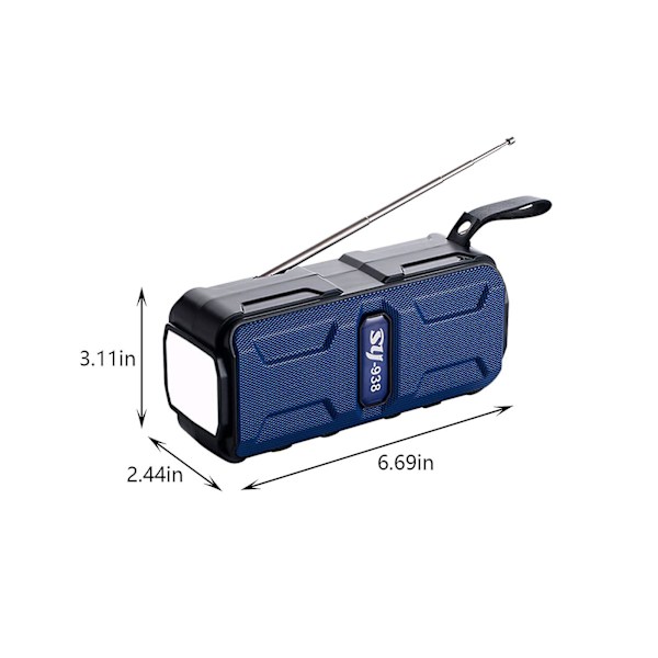 Bluetooth Audio Utomhus Ficklampa Bluetooth 5.1 Radio Multifunktionskort Högtalare FM Radio Bärbar Högtalare (Blå)
