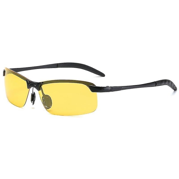 Nye anti-uv natsolbriller Dag nat kørebriller Solbriller til mænd Polariseret mode udenfor Voksenbriller-xmd（gul）