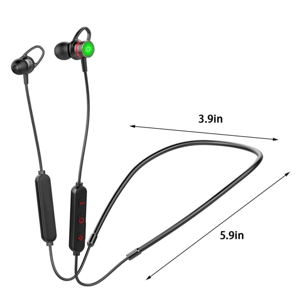 Sports Earbuds Trådbundna Löparhörlurar Med Mikrofon, Nackband In-Ear Stereo Träningshörlurar Designade För Jogging Gym Headset 20240563（Röd）