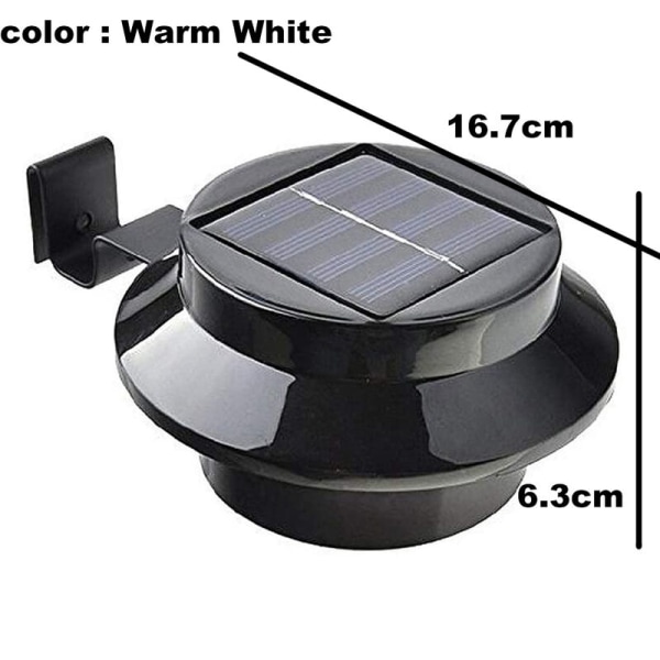 Solcells LED-vägglampa utomhus, säkerhetslampa för trädgård, staket, garage, lager, svart/varmvit skal, 1-pack