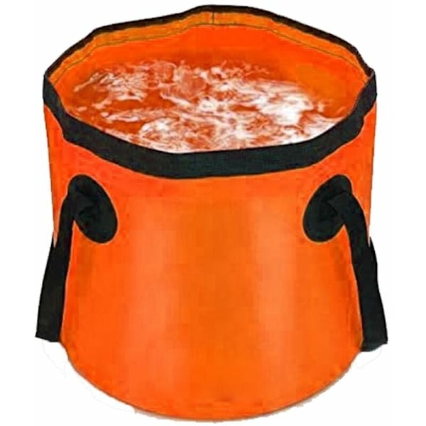 Hopfällbar hink camping vattenförvaring bärbar hopfällbar fotbad diskho för resor vandring fiske båtliv (orange 10L)