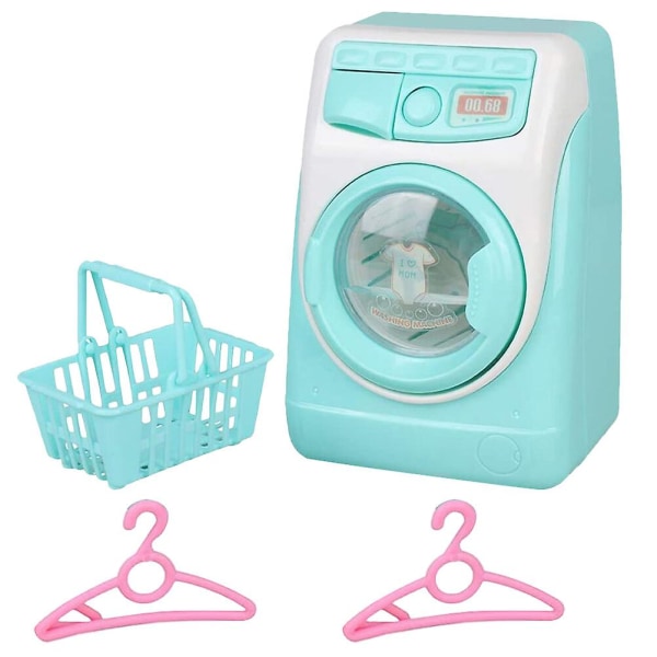 1 set of washing machine toy dollhouse furniture pretend household appliances (13X9.5X9.5CM, sky blue)