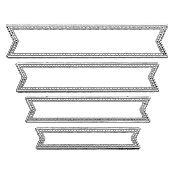 4 st metallpräglingsstenciler stansade präglingsstenciler (8,7 x 11,5 cm, silver)