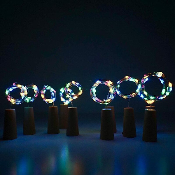 9-pack flaskebelysning LED-flaskebelysning Sagnbelysning Flaskebelysning Lyskæde Kork LED-nattelys (flerfarvet)