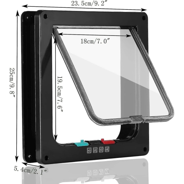 Kattlucka Hundlucka 4-vägs Magnetisk Stängning För Katter, Stora Hundar Hunddörr Kattlucka Husdjurslucka