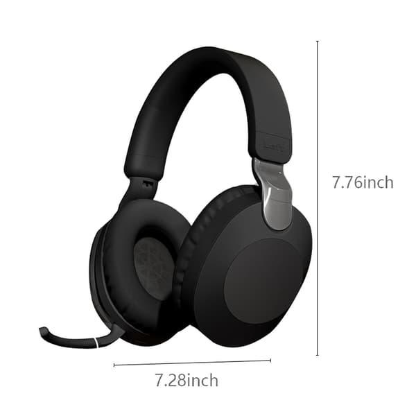Omkring-örat bas spelheadset surroundljud hörlurar med brusreducerande mikrofon Bluetooth（Svart）