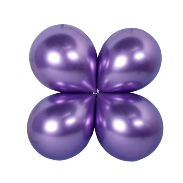 Glänsande folie ballong set, metall latex dekorativa ballong set 5 tum 100 st, assorterade färgade ballonger för festdekoration (lila)