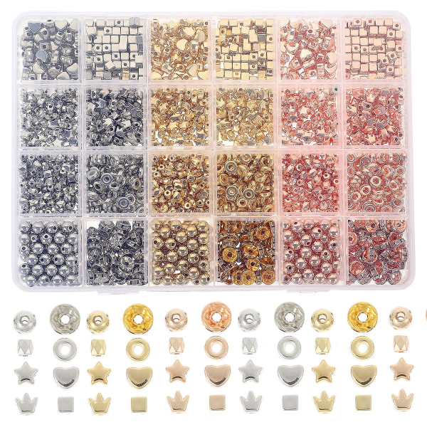 Box spacer charm pärlor DIY hantverk smycken göra armband halsband örhängen pärlor (0,6X0,6 cm, som visas på bilden)