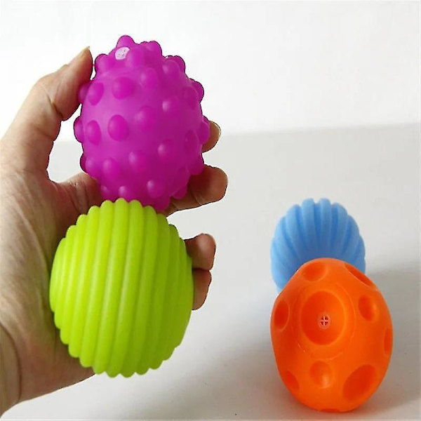 Baby Sensoriska Bollar För Barn Texturerad Hand Touch Boll Mjuk Massage Boll Spädbarn Skallra Sinnen Utveckling Leksaker För Baby（Anka）