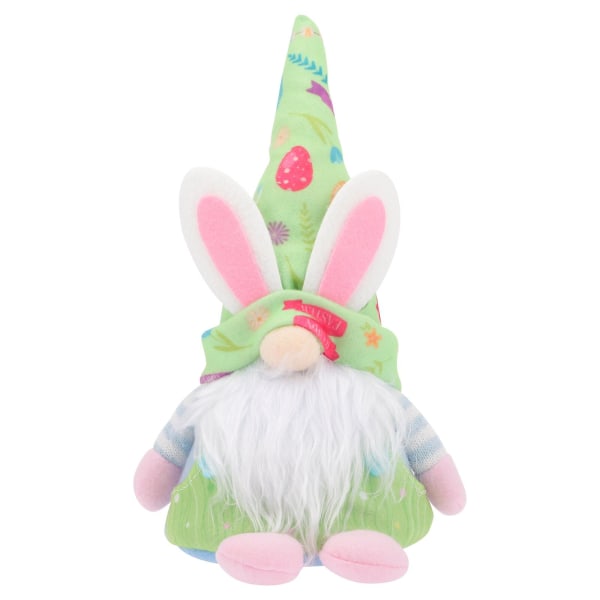 Cute Bunny Gnome Doll Easter Glowing Gnome Unique Gnome Doll Ornament (25X16cm, Green)