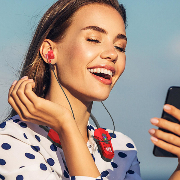 Digitalt Bluetooth headset Semi-in-ear-spelspel Luminous Music Dual Mode Pluggbart headset 20240571（Röd）