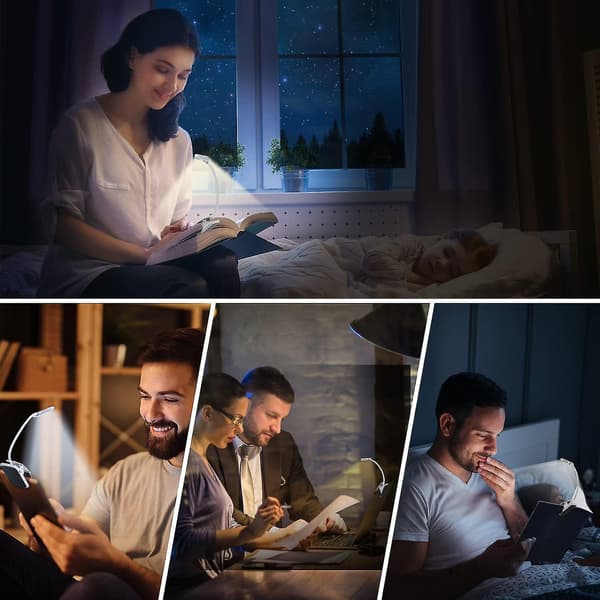 Boklampe med klemme, USB