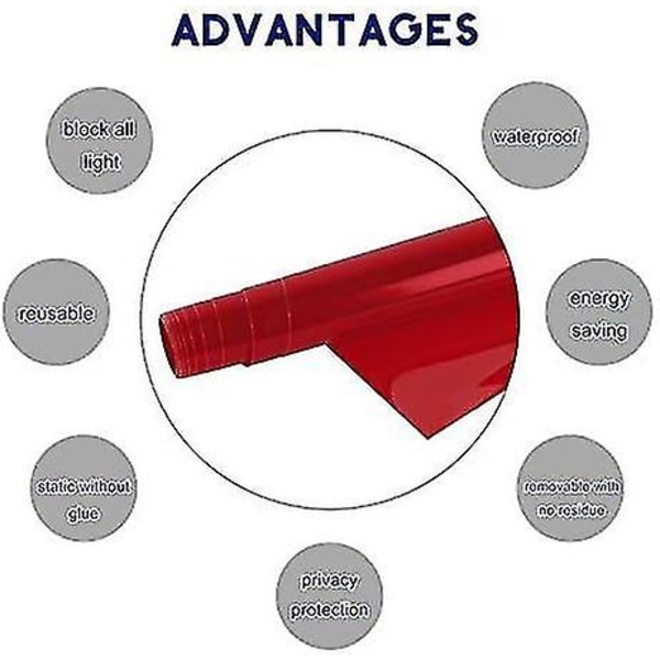 Vattentät bil 200x30cm röd strålkastare film nyans film för bil strålkastare
