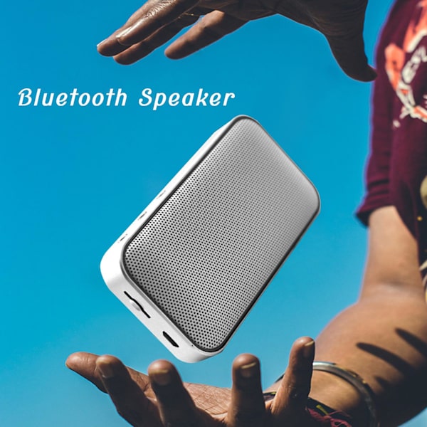 Liten Bluetooth-högtalare, bärbar trådlös, utomhus minihögtalare för hem, utomhus och resor, 4 timmars arbetstid (vit)