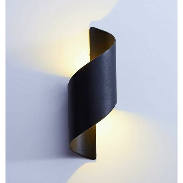 Modern 12W LED vägglampa svart.