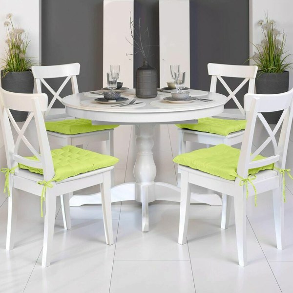 Lea trädgårdsstolsdyna - Set om 4 - Bekväm och tjock utomhusdyna - Perfekt för inomhus och utomhus - 40x40x5 cm - Äppelgrön