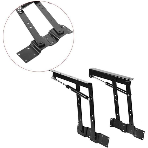 ELLE - Hydraulisk gångjärn, 2-delad möbellyftmekanism DIY soffbord ramlyft hårdvara - 50 kg lastkapacitet - 125 graders vinkel