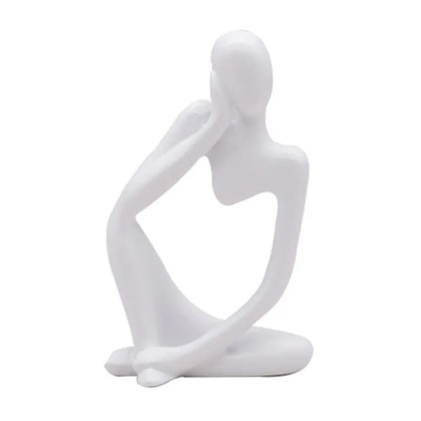 Tänkerstaty abstrakt handgjord harts modern ihålig tänkare skulptör på vit 1