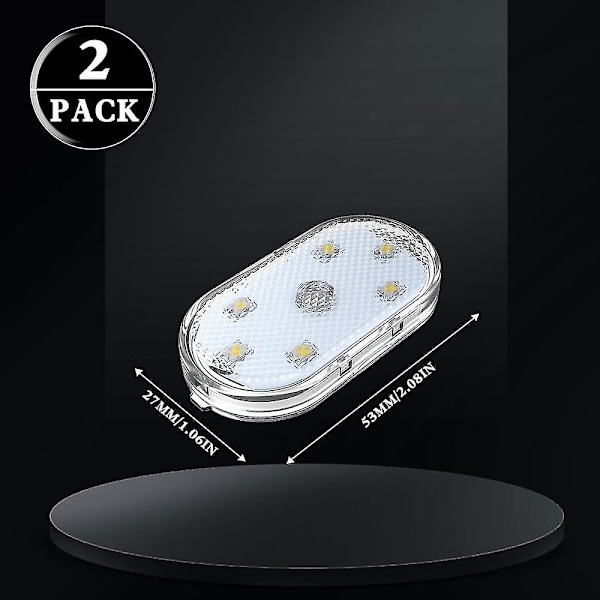 2 stk. LED-lys til bil, universelle touch-LED-lys til bilens interiør, 7 farver LED-atmosfærelys med klæbemiddel
