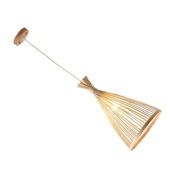 Klassisk bambus lysekrone bambus vævet lampe hjem bambus lysekrone (38X21X21CM, multi-farve)